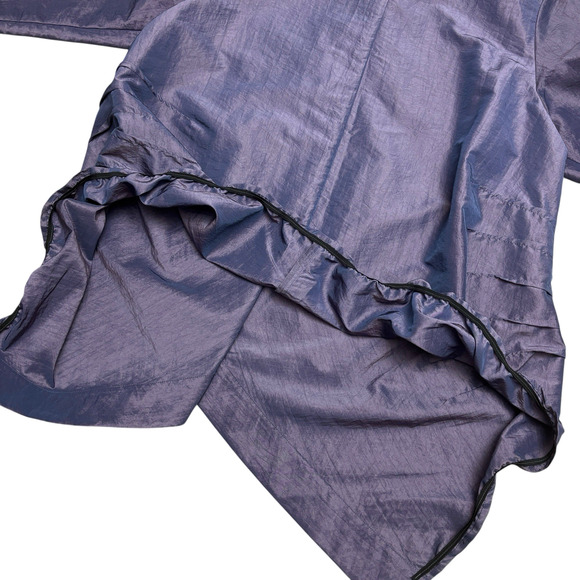 A La Mode by XiAO Taffeta Jacket Womens M Purple Asymmetrical Button Lagenlook - Picture 15 of 16